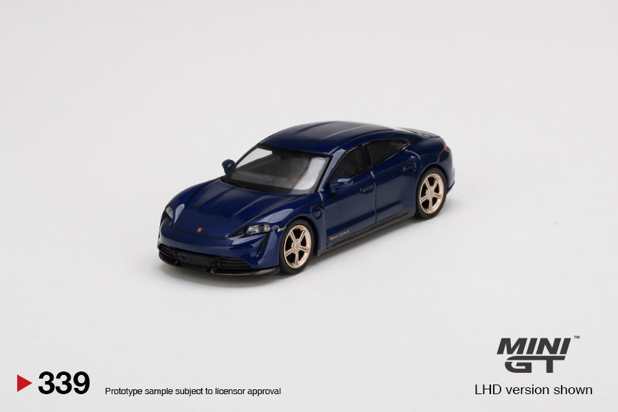 Mini GT Porsche Taycan Turbo S Gentian Blue Metallic MGT00339 1/64 Die Cast