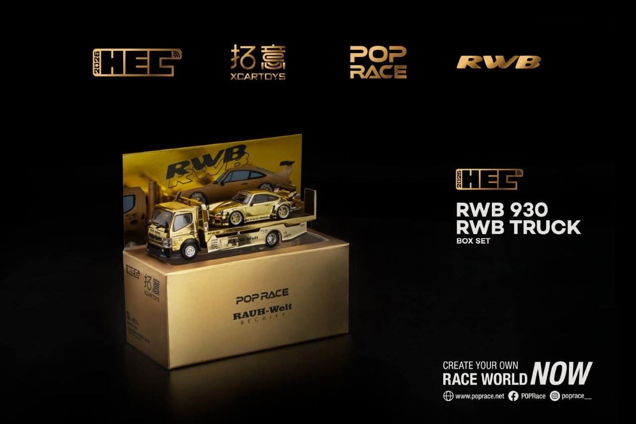 ポップレース　POP RACE RWB 2026 HEC 限定 HEC2026] Pop Race RWB 930 RWB Truck Gold Chrome Set HEC 2026 1/64