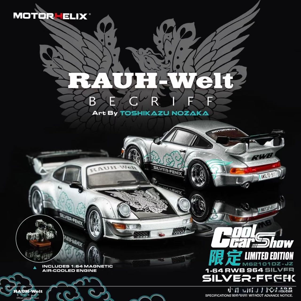 MOTORHELIX RWB 964 シルバー ミニカー MotorHelix RWB 964 Silver Fenix Cool Car Show 2026 1/64 Diecast