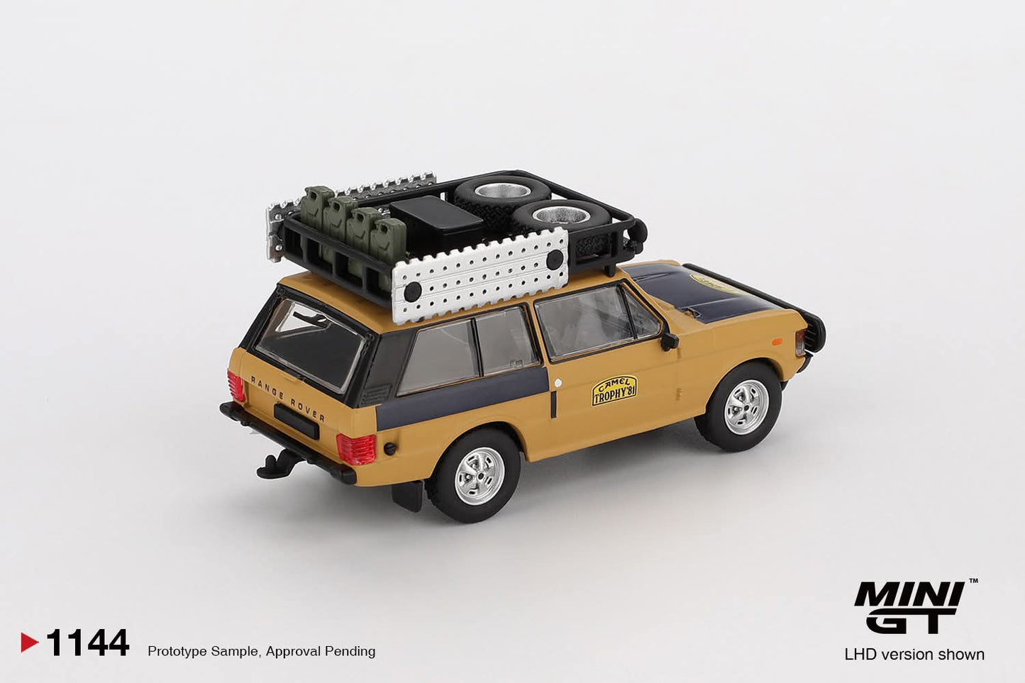 *Pre-Order* Mini GT Range Rover 1981 Camel Trophy Sumatra C.Swoboda & K.Mentel Winner Blister Packaging MGT01144 1/64 Diecast