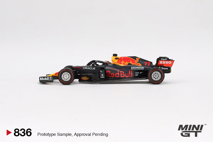 Mini GT Red Bull RB16B #11 Sergio Pérez 2021 Azerbaijan Grand Prix Winner Blister Packaging MGT00836-BL 1/64 Diecast
