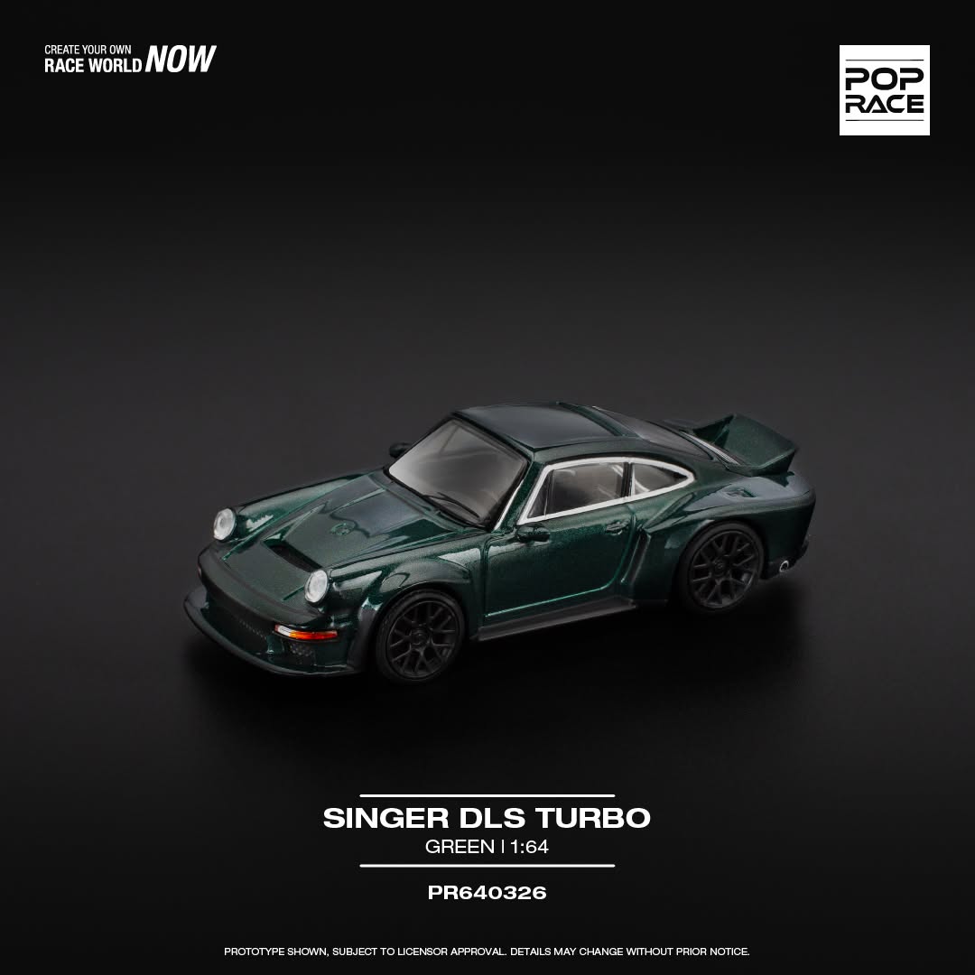 Pop Race Singer DLS Turbo Green PR640326 1/64 Diecast – Treasured