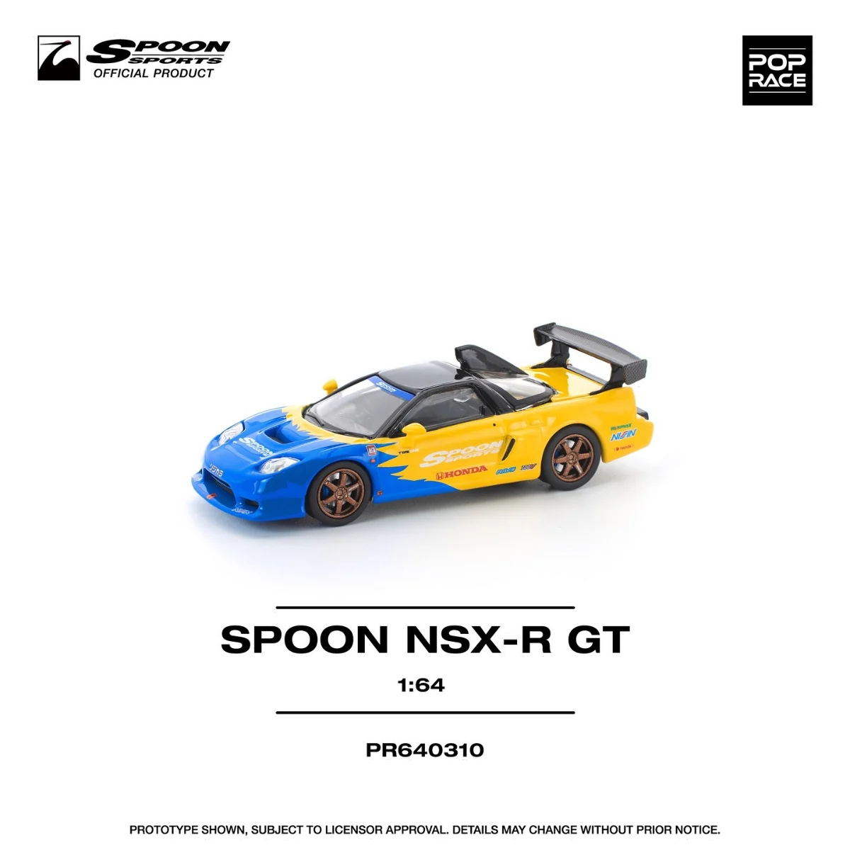 Pop Race Honda Spoon NSX-R GT Collaboration with Spoon Sports PR640310 1/64 Diecast