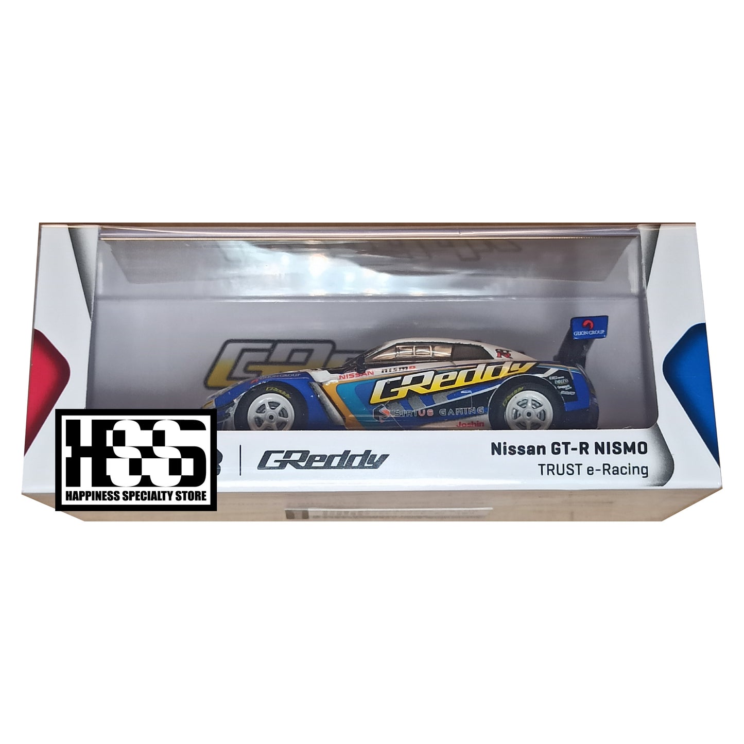 Tarmac Works GTR Nissan Skyline GT-R R35 GReddy Trust E-Racing White 2023 1/64 Diecast