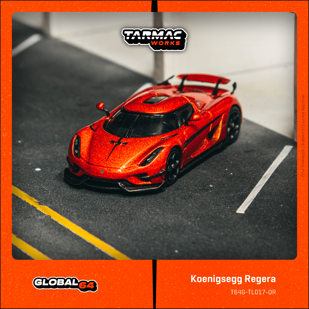 Tarmac Works Koenigsegg Regera Orange Metallic Black Stripes T64G