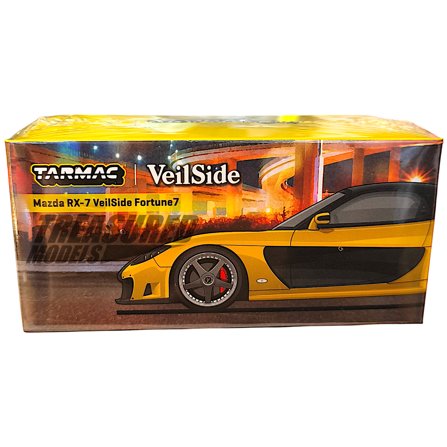 Tarmac Works Mazda RX-7 VeilSide Fortune7 Yellow Black T64G-075-YE 1/64 Diecast