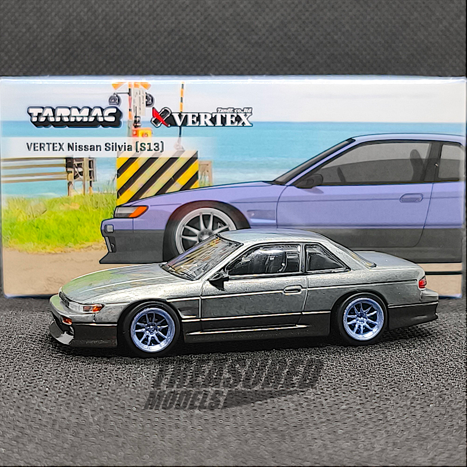 Chase] Tarmac Works Nissan Silvia S13 Vertex Blue Gray T64G-025-PU