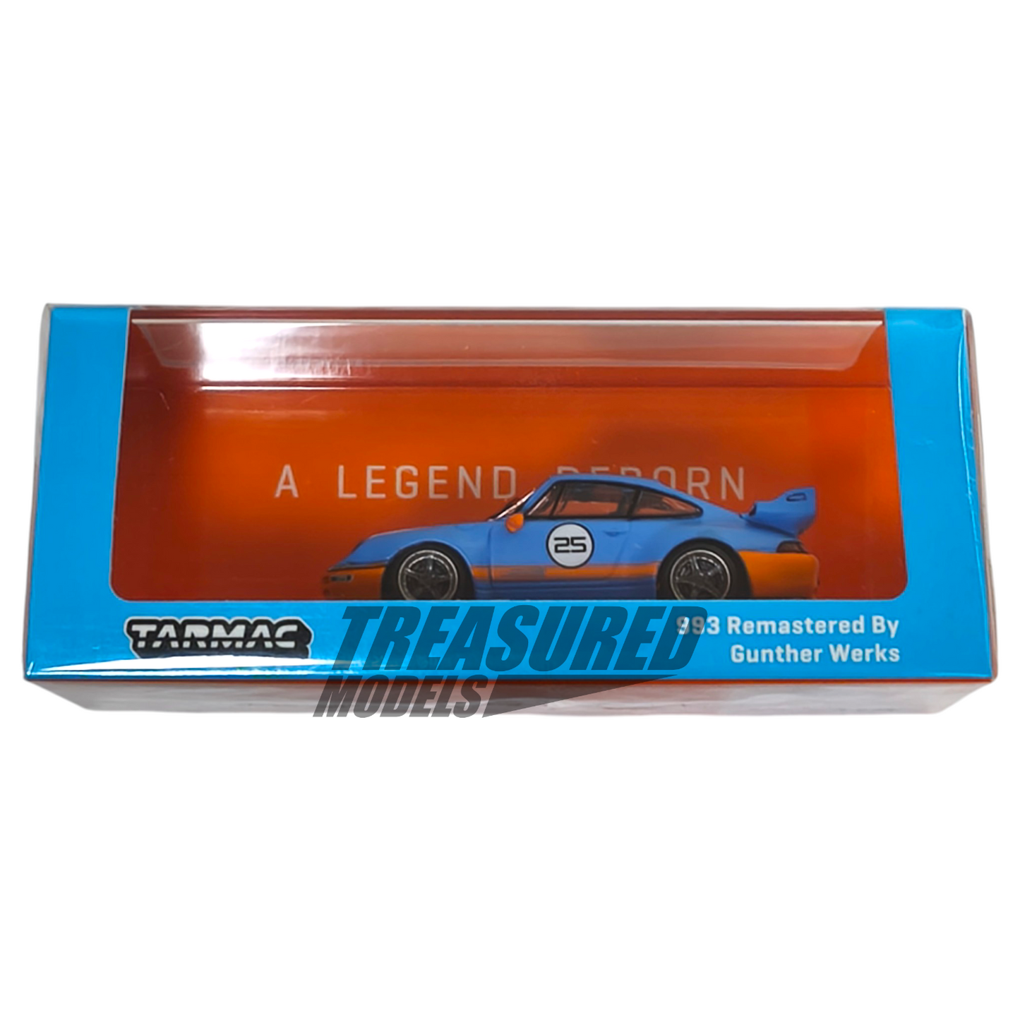 Tarmac Works Porsche 993 Remastered By Gunther Werks Blue & Orange T64-TL054-BO 1/64 Die Cast