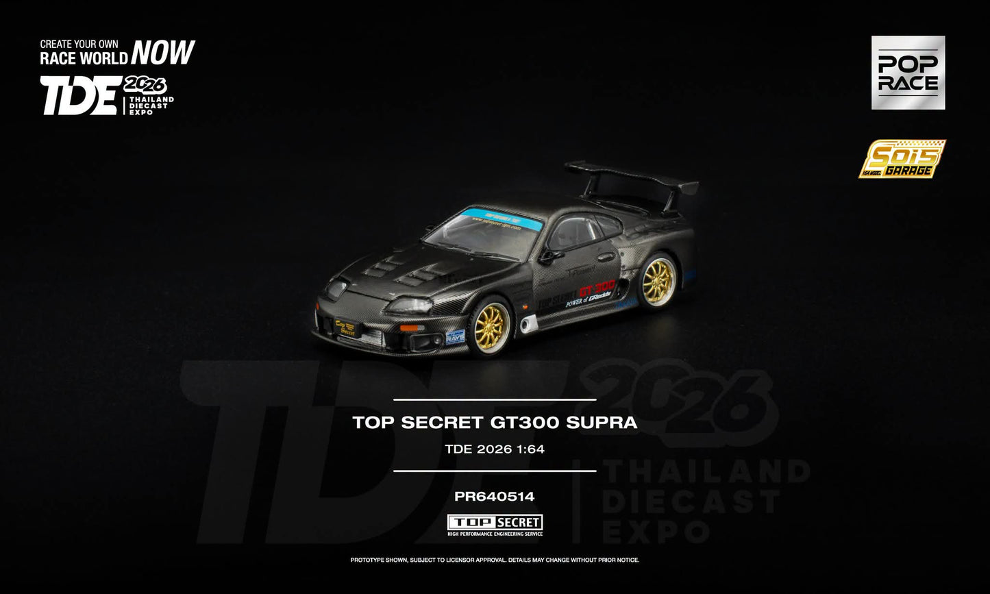 Pop Race Top Secret GT300 Supra TDE 2026 PR640514 1/64 Diecast