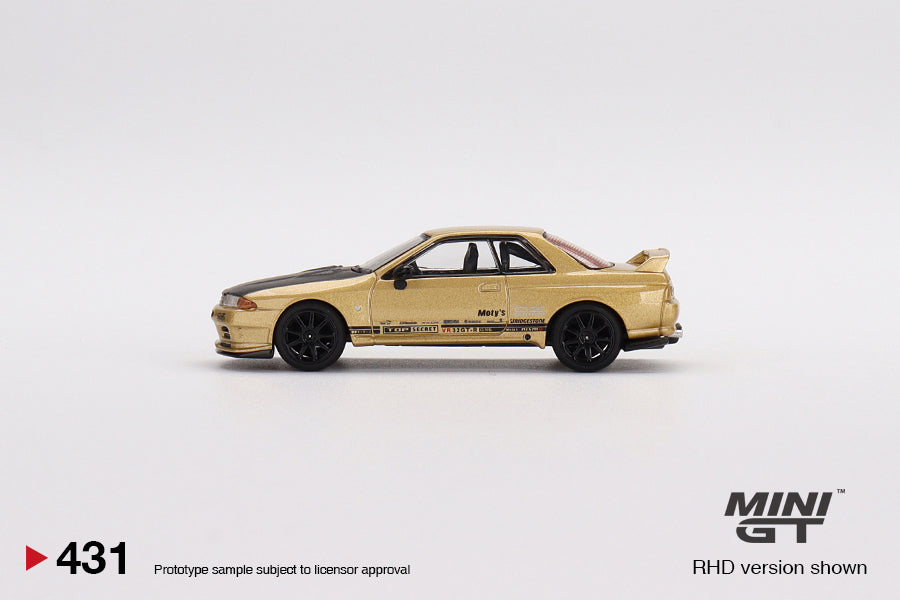 Mini GT Top Secret Nissan Skyline GT-R VR32 Top Secret Gold MGT00431 1/64 Diecast