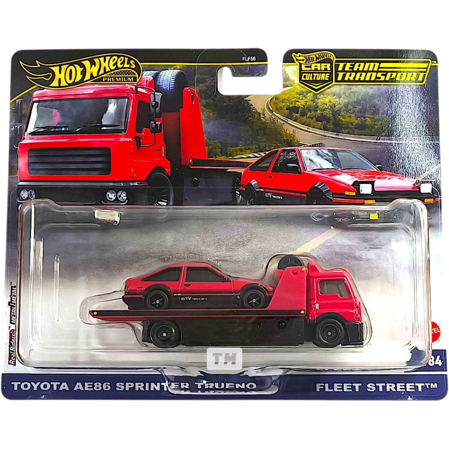 Hot Wheels Toyota AE86 Sprinter Trueno Red Fleet Street 2025 Car Culture Team Transport 1/64 Diecast
