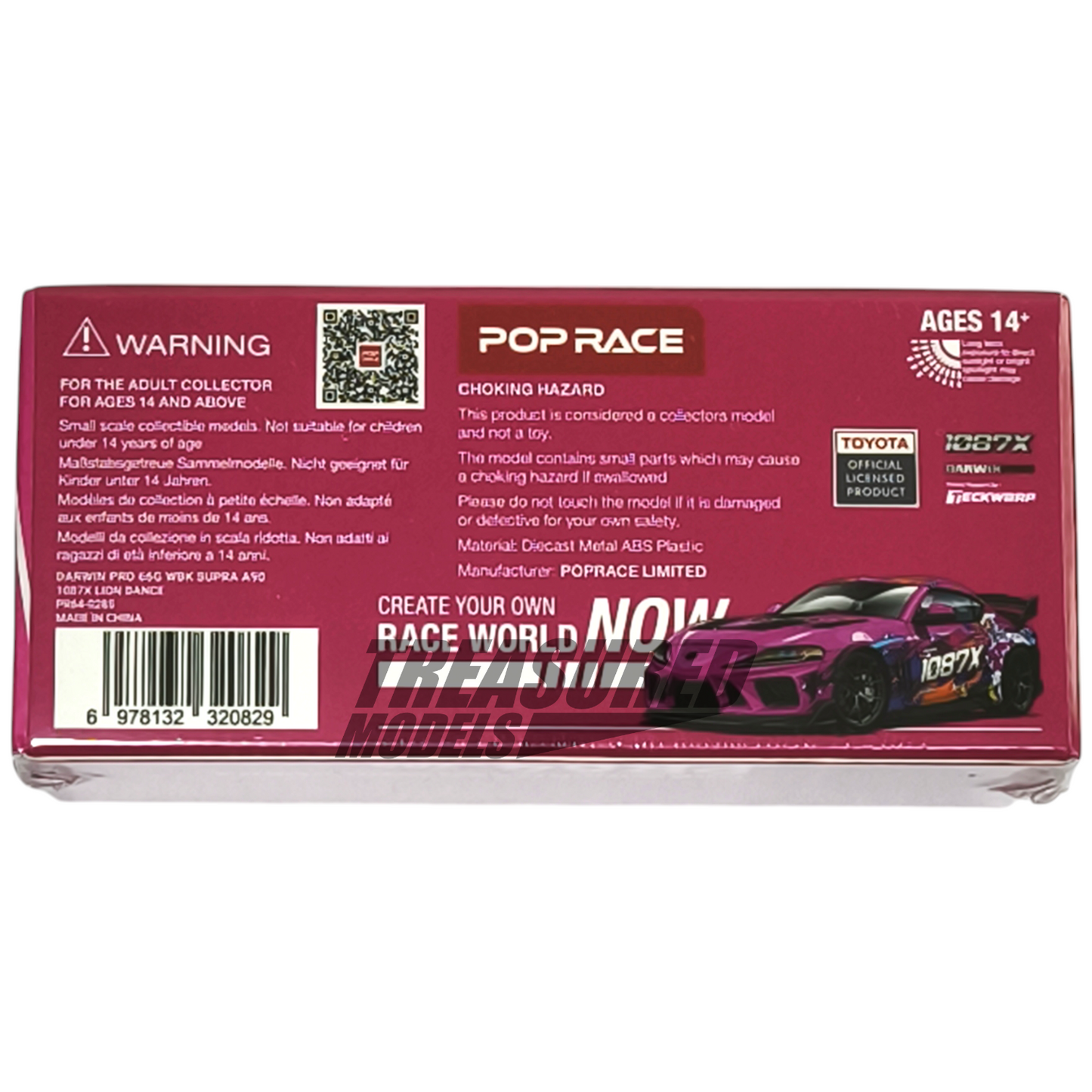Pop Race Toyota Darwin Pro 66G WBK Supra A90 1087X Lion Dance PR640285 1/64 Die Cast