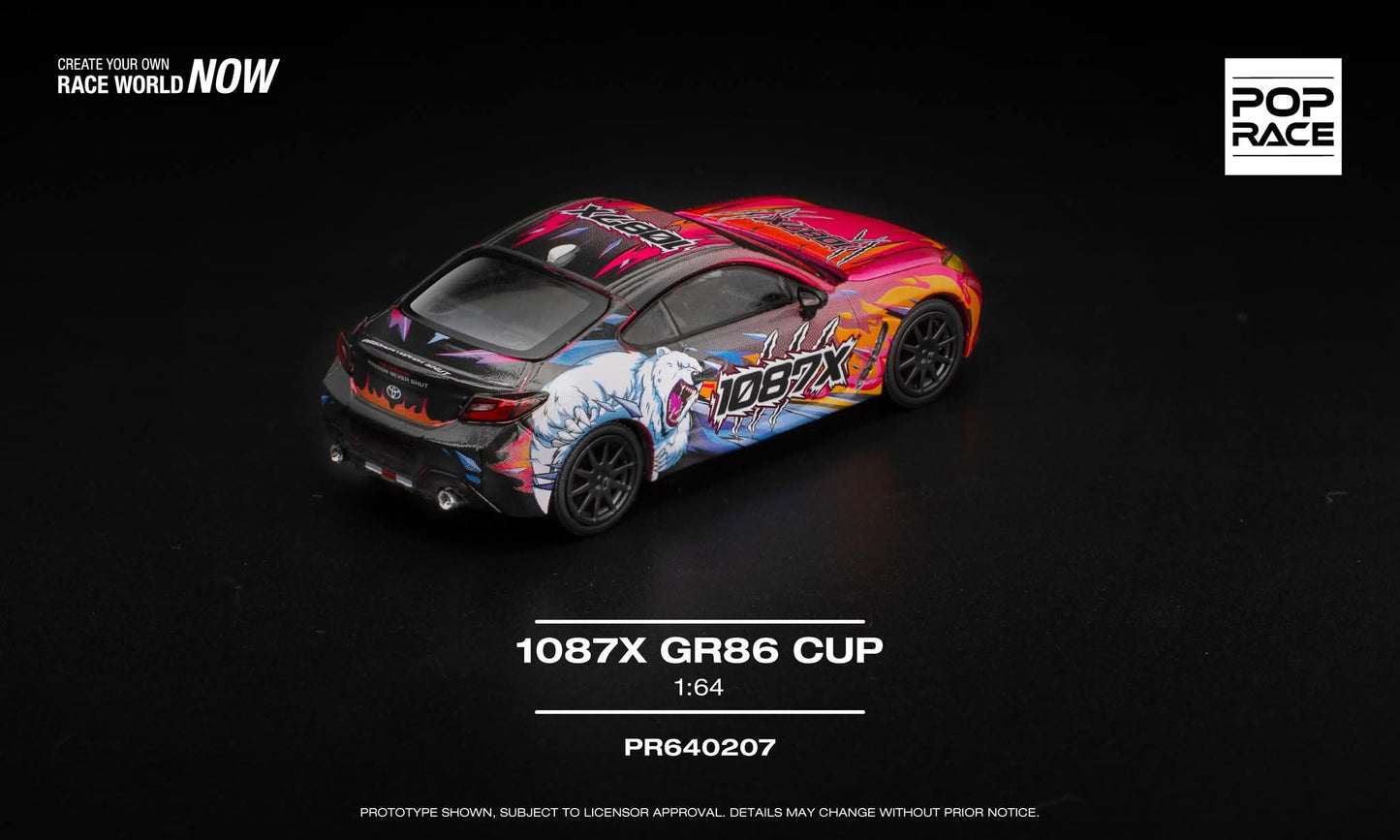 *Pre-Order* Pop Race Toyota GR86 Cup 1087X PR640207 1/64 Die Cast