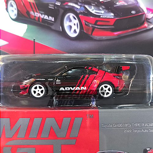 Mini GT Toyota GR86 HKS TYPE R ADVAN 2022 Tokyo Auto Salon Blister Packaging MGT00956 1/64 Diecast