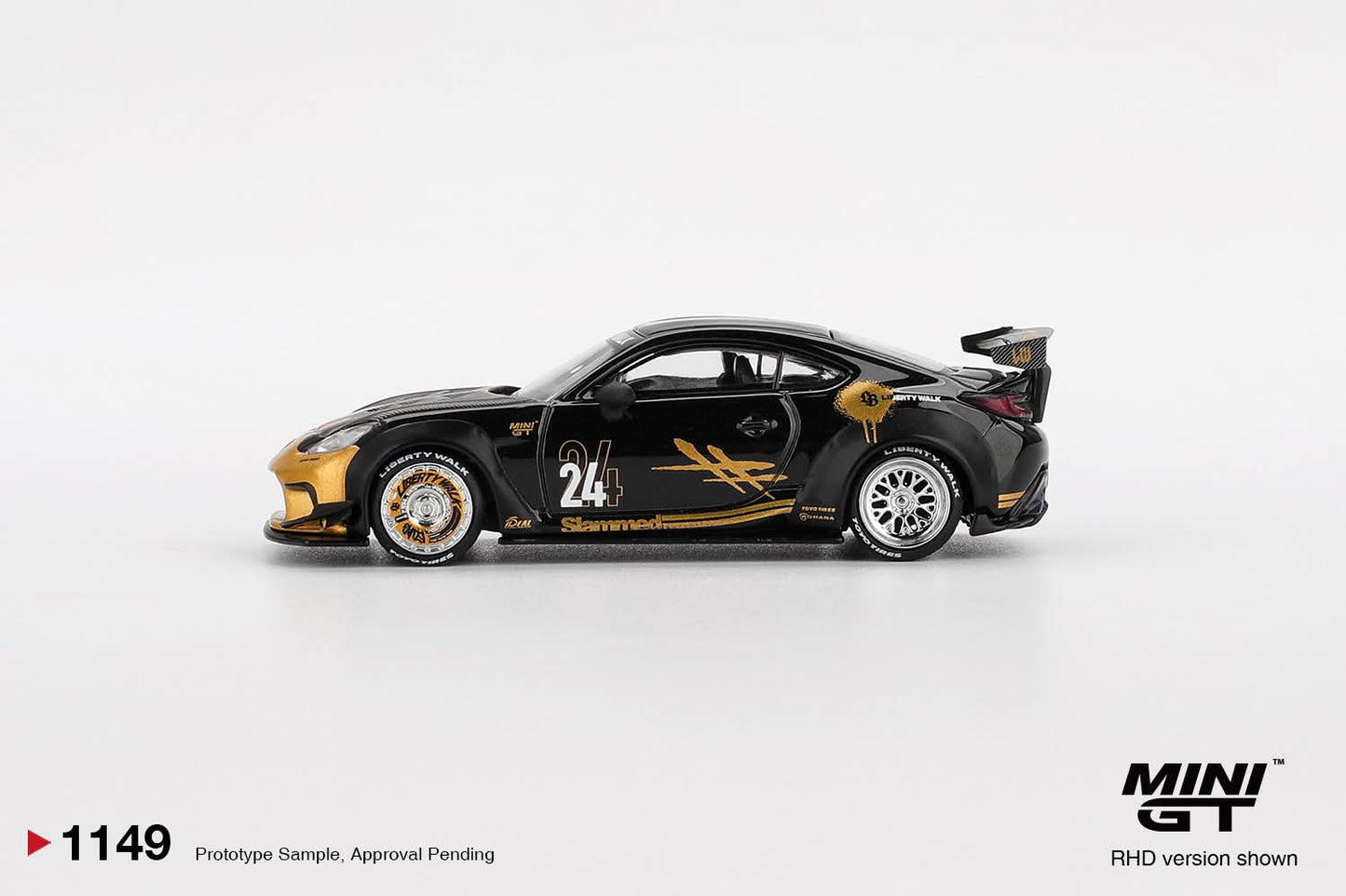 *Pre-Order* Mini GT Toyota GR86 LB★Nation Black Gold Blister Packaging MGT01149 1/64 Diecast