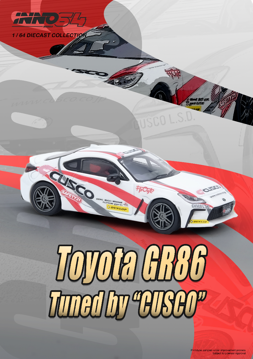 *Pre-Order* Inno64 Toyota GR86 Tuned By CUSCO IN64-GR86-CUSCO 1/64 Die Cast