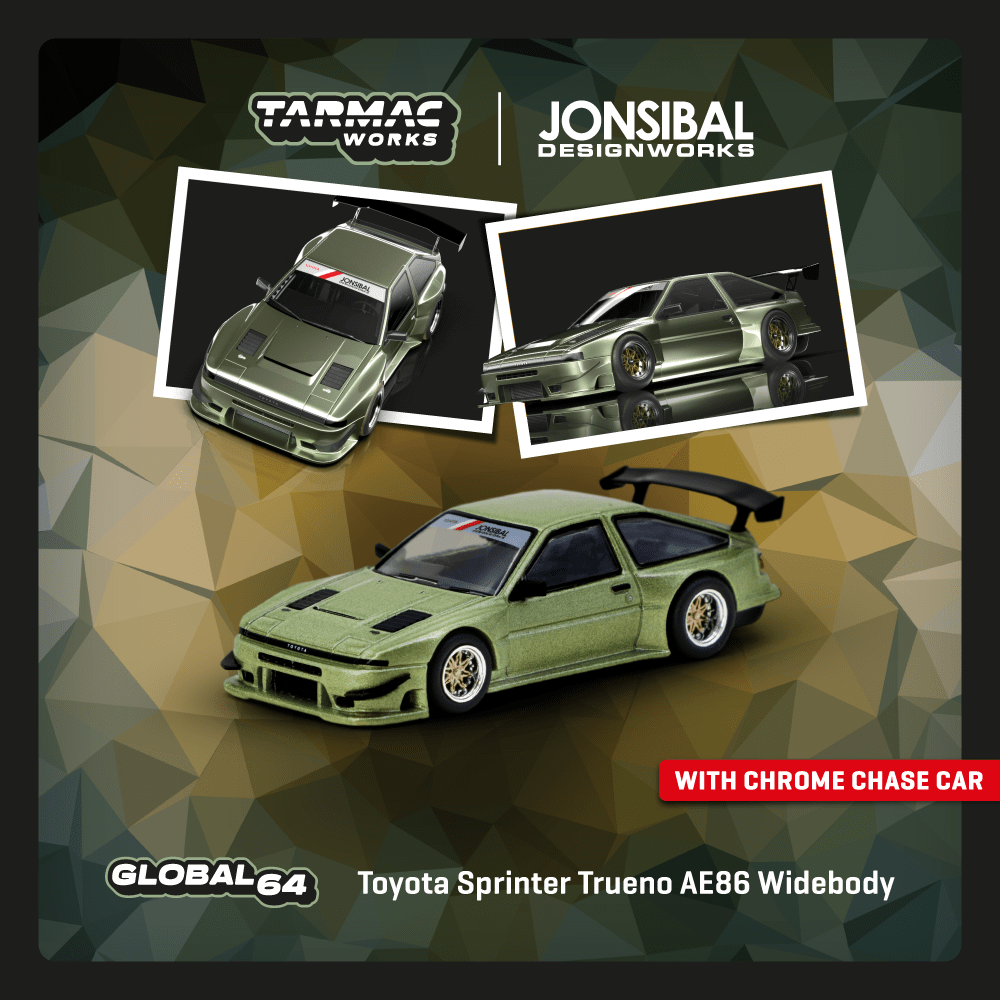Tarmac Works Toyota Sprinter Trueno AE86 Widebody Green T64G-060-GR 1/64 Diecast