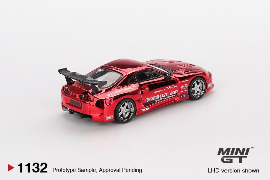 *Pre-Order* Mini GT Toyota Supra (A80) Top Secret GT-300 Top Secret Red Chrome Blister Packaging MGT01132 1/64 Diecast