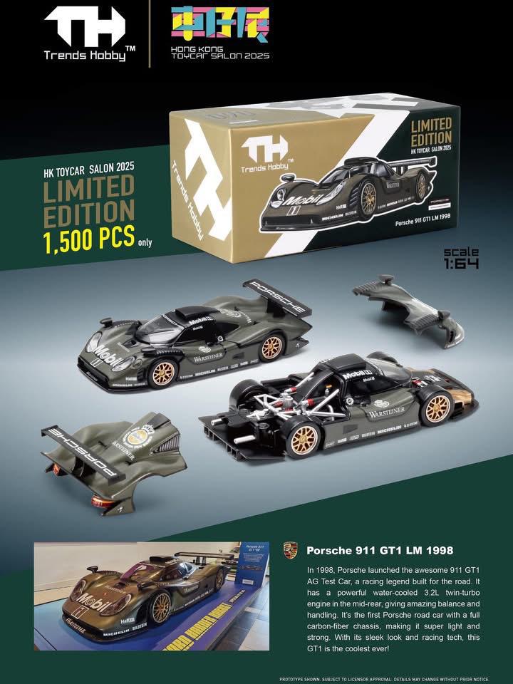 Trends Hobby Porsche 911 GT1 LM 1998 Hong Kong Toy Car Salon 2025 1/64 Die Cast