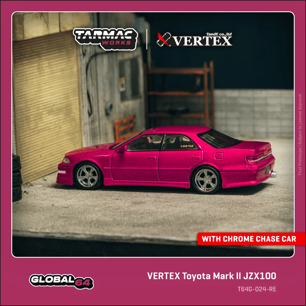 Tarmac Works Vertex Toyota Mark II JZX100 Red Metallic 1/64