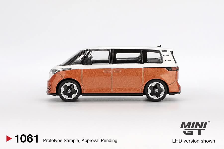 Mini GT Volkswagen ID.Buzz Candy White - Energetic Orange Blister Packaging MGT01061 1/64 Diecast