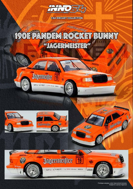 Inno64 190E Pandem Rocket Bunny Jagermeister IN64-190EP-JGMT 1/64 Diecast