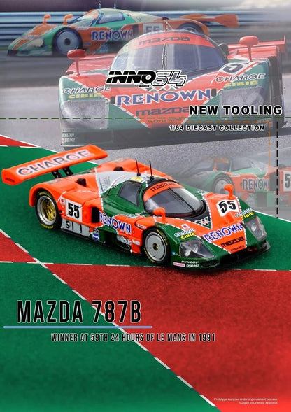 Inno64 787B Winner At 24 Hours Le Mans 1991 IN64-787B-LM91W 1/64 Diecast