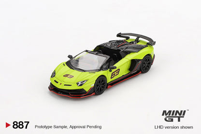 Mini GT Lamborghini Aventador SVJ 63 Roadster Verde Shock MGT00887 1/64 Die Cast