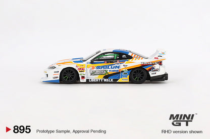 Mini GT Nissan LB-Super Silhouette S15 Silvia #555 2023 Formula Drift Japan MGT00895 1/64 Die Cast
