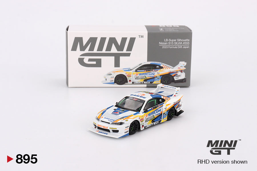 Mini GT Nissan LB-Super Silhouette S15 Silvia #555 2023 Formula Drift Japan MGT00895 1/64 Die Cast