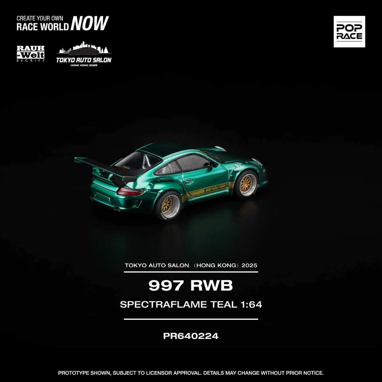 Pop Race 997 RWB Spectraflame Teal TASHK 2025 1/64 Diecast