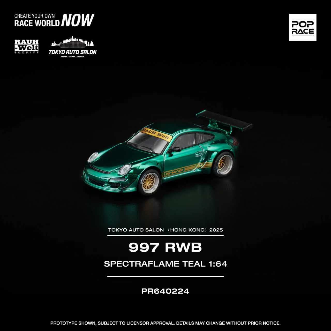 Pop Race 997 RWB Spectraflame Teal TASHK 2025 1/64 Diecast