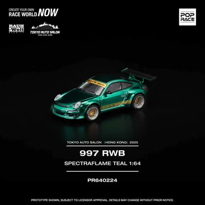 Pop Race 997 RWB Spectraflame Teal TASHK 2025 1/64 Diecast