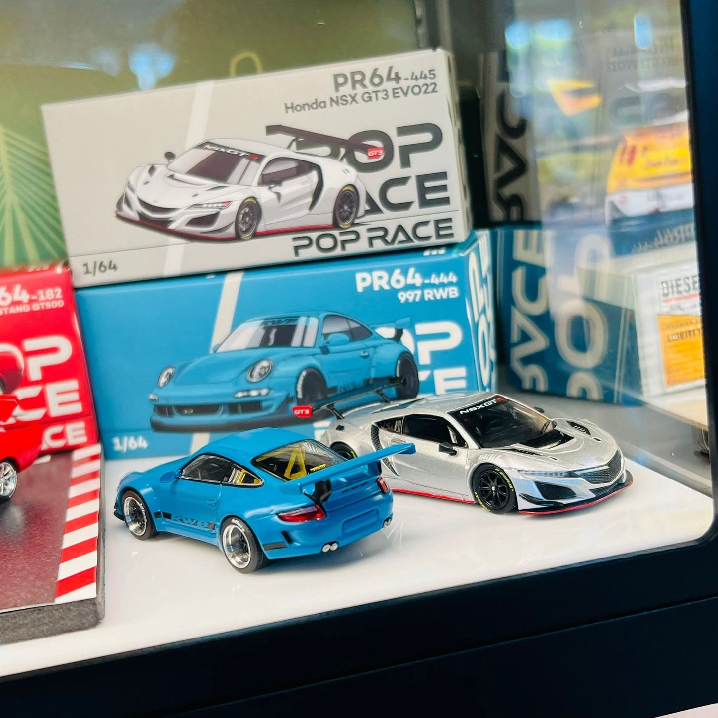 Pop Race 2pcs-Set 997 RWB & Honda NSX GT3 EVO22 Brazil Event Exclusive 1/64 Diecast
