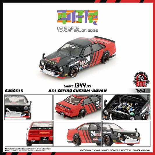 BMC A31 Cefiro Custom Advan Hong Kong Toy Car Salon 2026 64B0515 1/64 Diecast