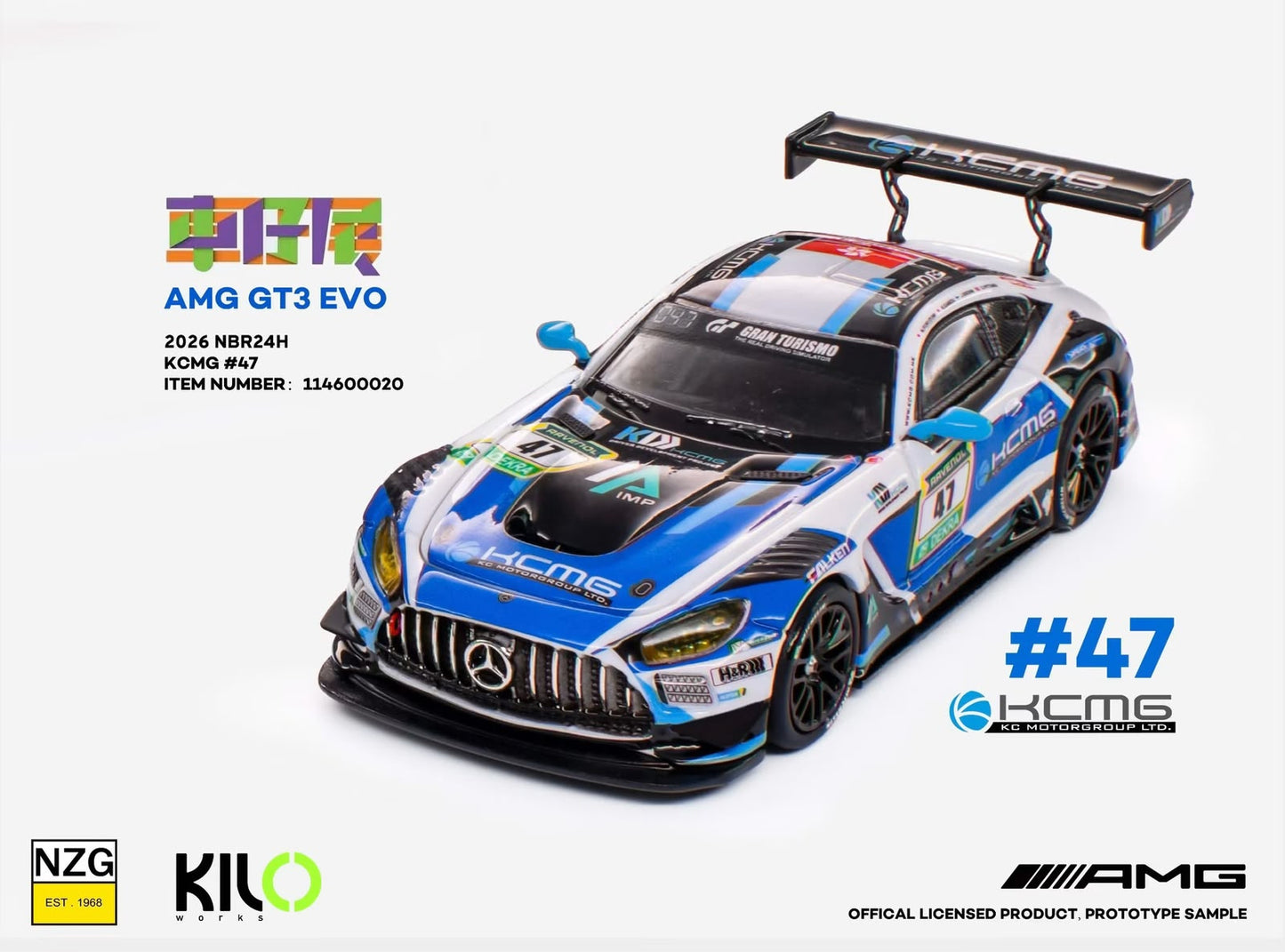 [HK ToyCar] Kilo Works AMG GT3 EVO 2026 NBR24H KCMG #47 Hong Kong Toy Car Salon 2026 1/64 Diecast