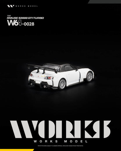 [Pre-Order] Works Model AMUSE S2000 GT1 TURBO WHITE W640028 1/64 Diecast