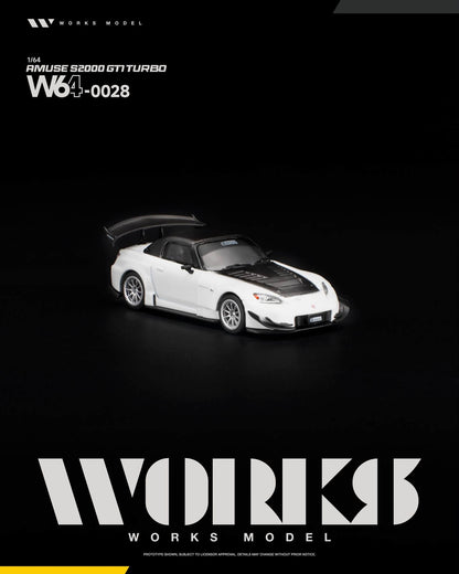[Pre-Order] Works Model AMUSE S2000 GT1 TURBO WHITE W640028 1/64 Diecast