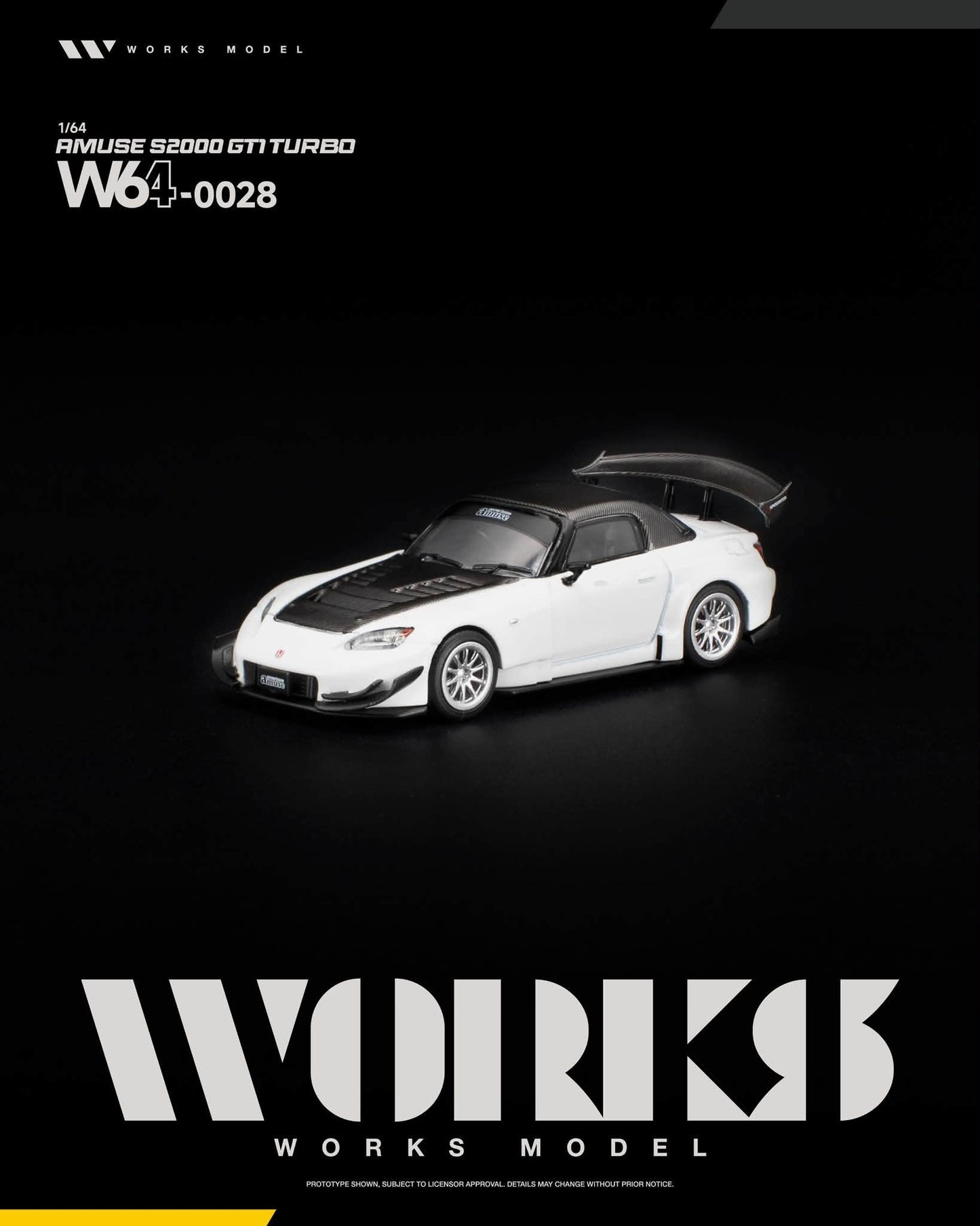 [Pre-Order] Works Model AMUSE S2000 GT1 TURBO WHITE W640028 1/64 Diecast