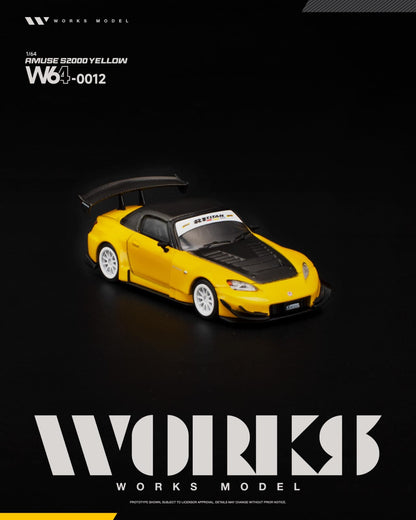 [Pre-Order] Works Model AMUSE S2000 Yellow W640012 1/64 Diecast