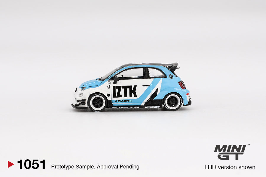 Mini GT Abarth 595 LB-WORKS x Abas Works IZTK Blister Packaging MGT01051 1/64 Diecast