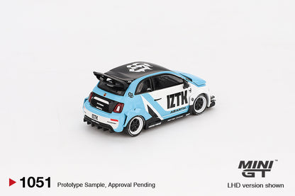 Mini GT Abarth 595 LB-WORKS x Abas Works IZTK Blister Packaging MGT01051 1/64 Diecast