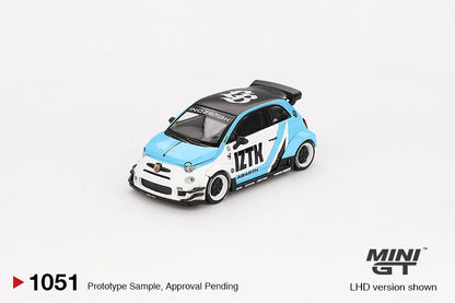 Mini GT Abarth 595 LB-WORKS x Abas Works IZTK Blister Packaging MGT01051 1/64 Diecast