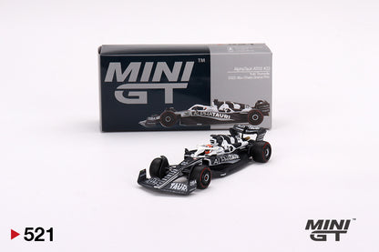 Mini GT AlphaTauri AT03 #22 Yuki Tsunoda 2022 F1 Petersen Automotive Museum Exclusive Blister Packaging MGT00521 1/64 Diecast