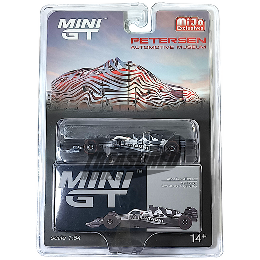 Mini GT AlphaTauri AT03 #22 Yuki Tsunoda 2022 F1 Petersen Automotive Museum Exclusive Blister Packaging MGT00521 1/64 Diecast