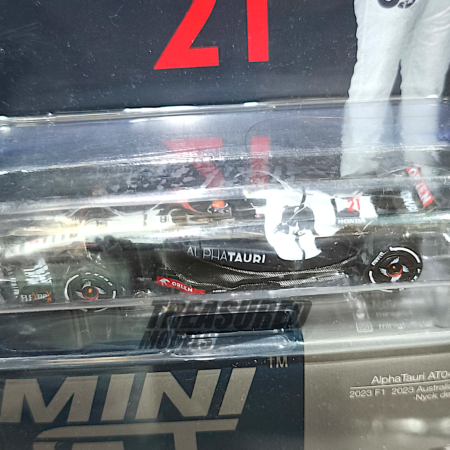 Mini GT AlphaTauri AT04 #21 Nyck de Vries 2023 F1 2023 Australian GP Blister Packaging MGT00727 1/64 Diecast