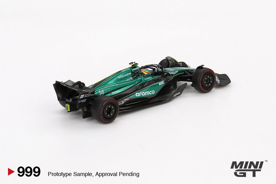 Mini GT Aston Martin AMR24 #14 Fernando Alonso 2024 F1 2024 Bahrain GP MGT00999 1/64 Diecast