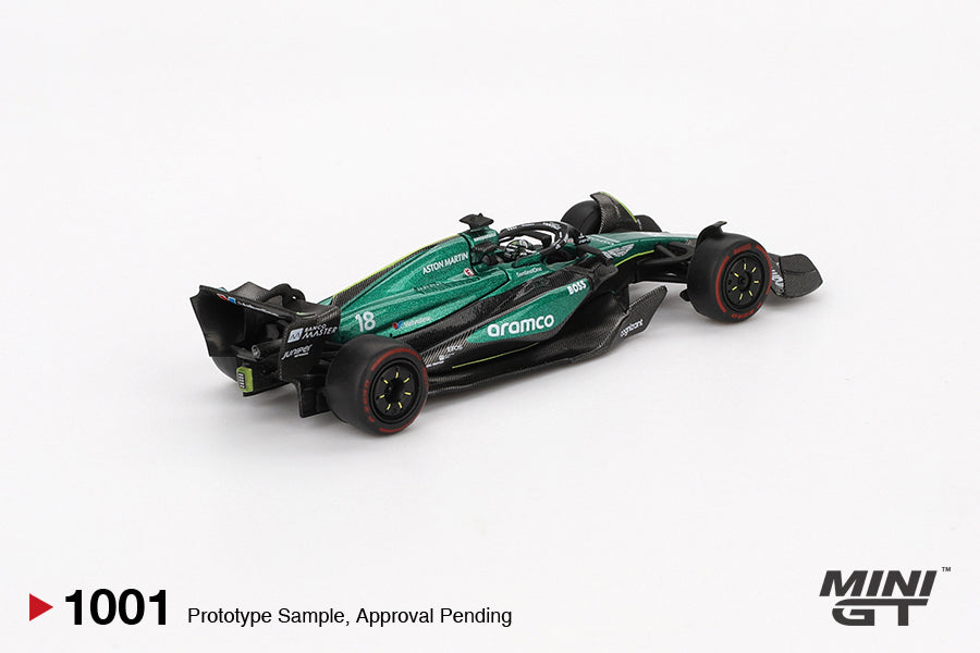 Mini GT Aston Martin AMR24 #18 Lance Stroll 2024 F1 2024 Bahrain GP MGT01001 1/64 Diecast
