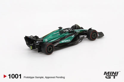 Mini GT Aston Martin AMR24 #18 Lance Stroll 2024 F1 2024 Bahrain GP MGT01001 1/64 Diecast