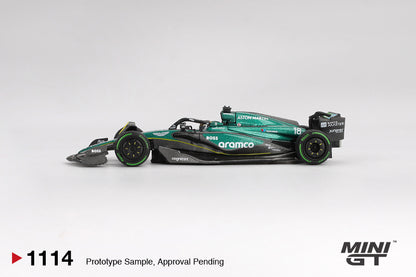 Mini GT Aston Martin AMR24 #18 Lance Stroll 2024 F1 2024 Canadian GP MGT01114 1/64 Diecast